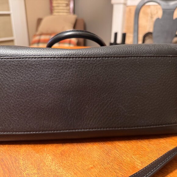 Tory Burch Frida Black Pebbled Leather Satchel - Picture 4 of 6